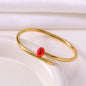 Cross-Border Hot-Selling Fashion Titanium Steel Bracelet, Gold Color That Won'T Fade, Classic Jade Style, Smooth Nail-Shaped Clasp, Stainless Steel